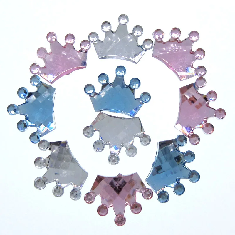 

100pcs Small Acrylic Crown Crystal Rhinestones Faceted Crown For Table Scatter Game Party Decoration 13X18mm