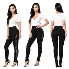 Новые горячие Упругие Высокая талия джинсы женские модные открытые Женские брюки повседневные ноги женские джинсы Узкие женские Штаны