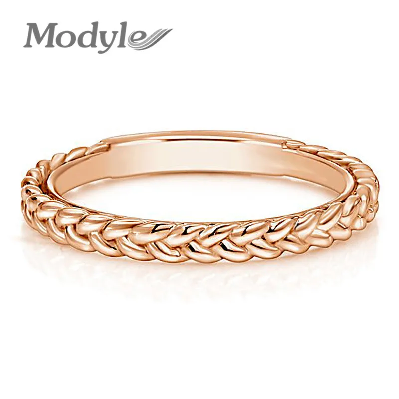 Modyle Rose Gold Color Women Unique Twisted Shape Round