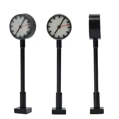 

LQS62HO 3pcs Model Railway 1:87 lights Lit Platform HO Scale Clock Lamp Train Station Layout