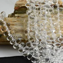 Natural Clean Quartz Smooth Teardrop Beads Horizontal Hole 6x9mm 62 Beads
