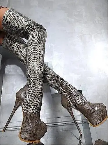 python print knee high boots