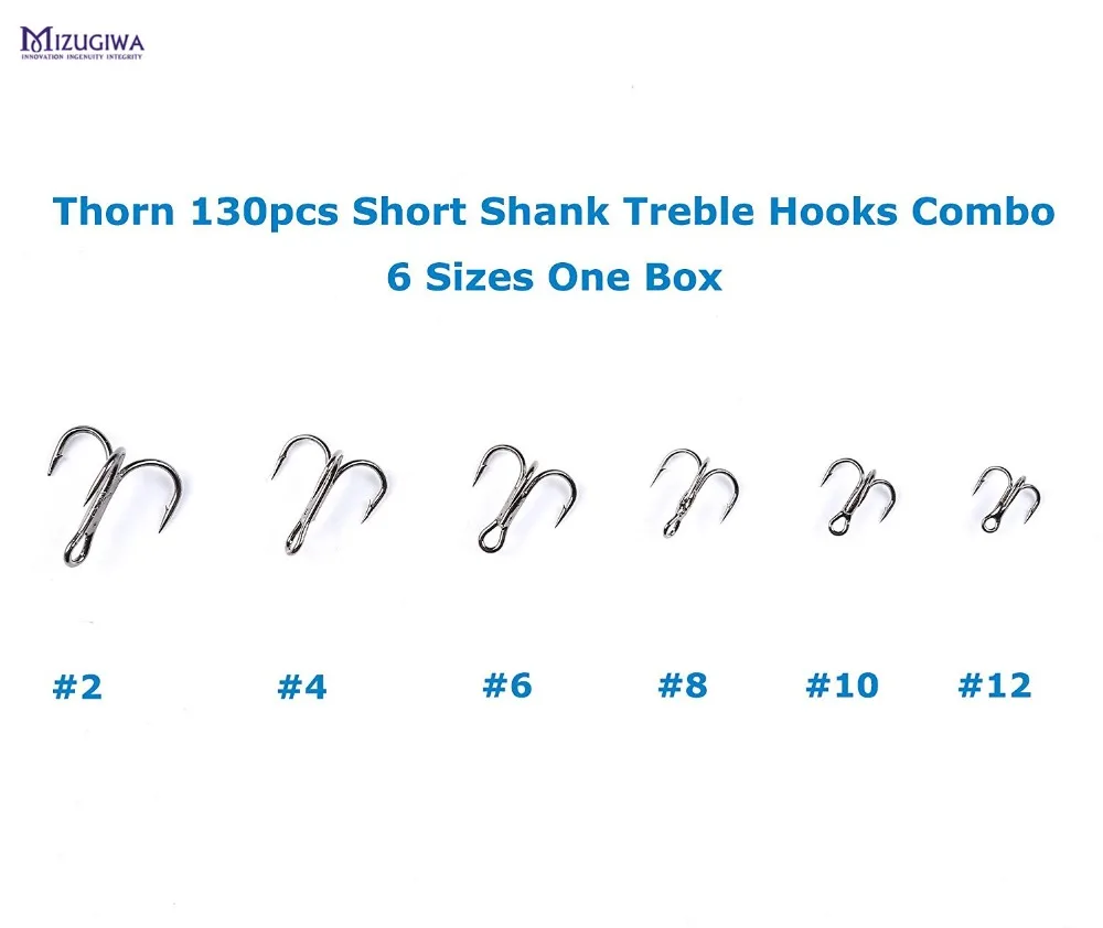 

25 pcs MIZUGIWA Treble Hooks Saltwater Soft Plastic Bait Shrimp Jig Hooks Short Shank Fishing Hooks #6 #8 #10 #12 Peach