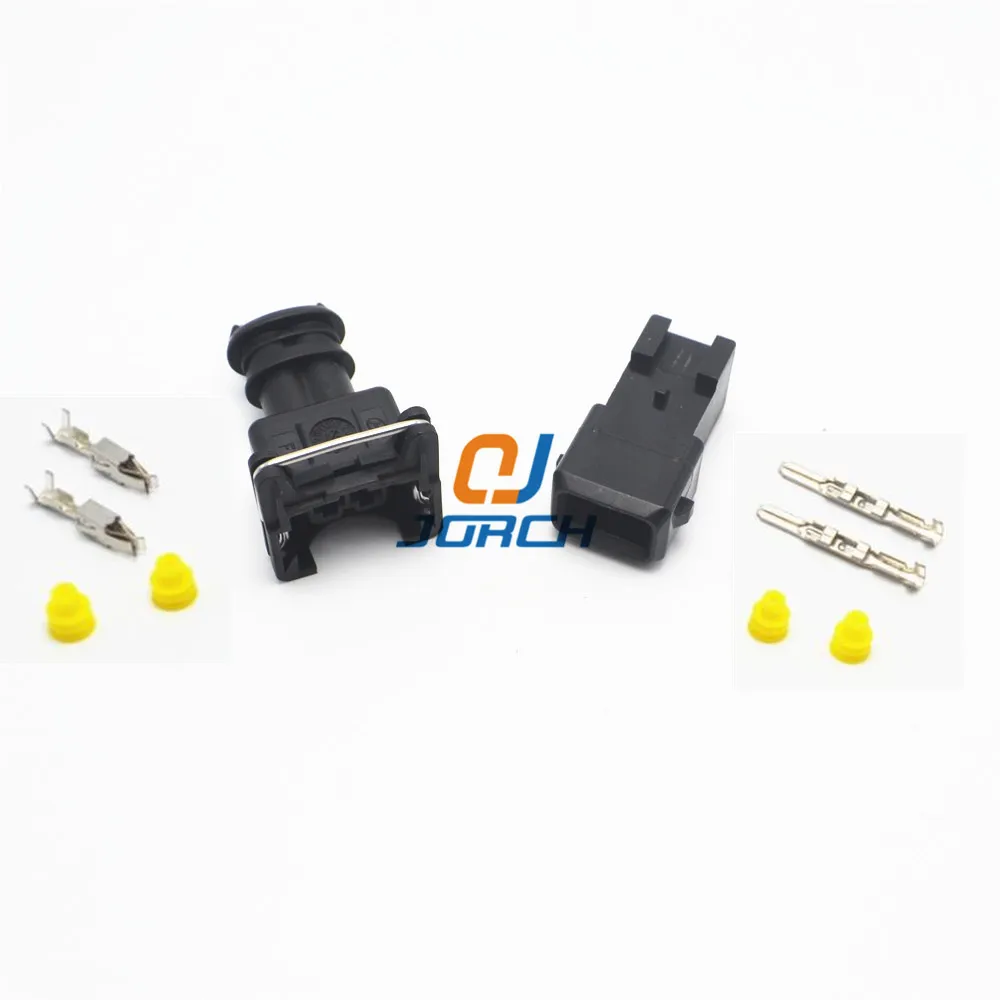 

10 sets 2 Pin way EV1 Fuel Injector Plug Car Waterproof Tyco Electrical Wire Connector kits 282762-1 282762-7