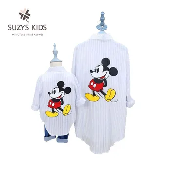 2017 New spring and summer mother and daughter clothes Family Clothing set Korean fashion loose shirt Family Matching Outfits