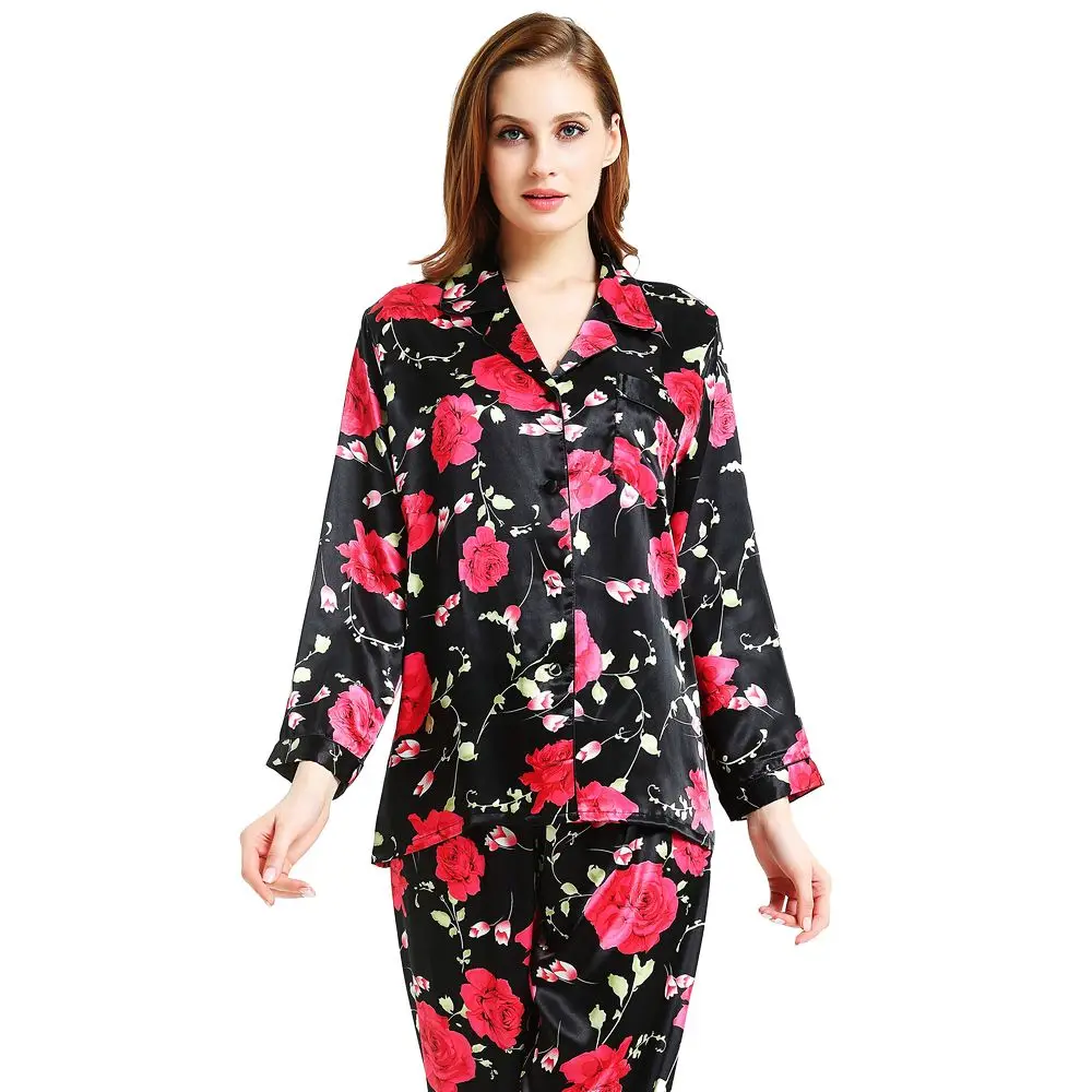 Womens Silk Satin Pajamas Set Pajama Pyjamas Set Sleepwear