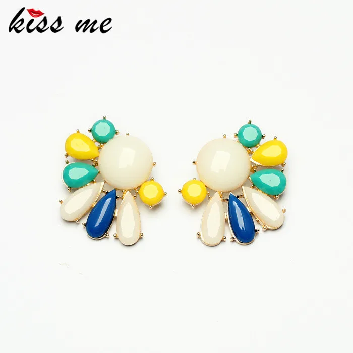 

New Styles 2017 Fashion Jewelry Resin Plant Multi color Stud Earrings