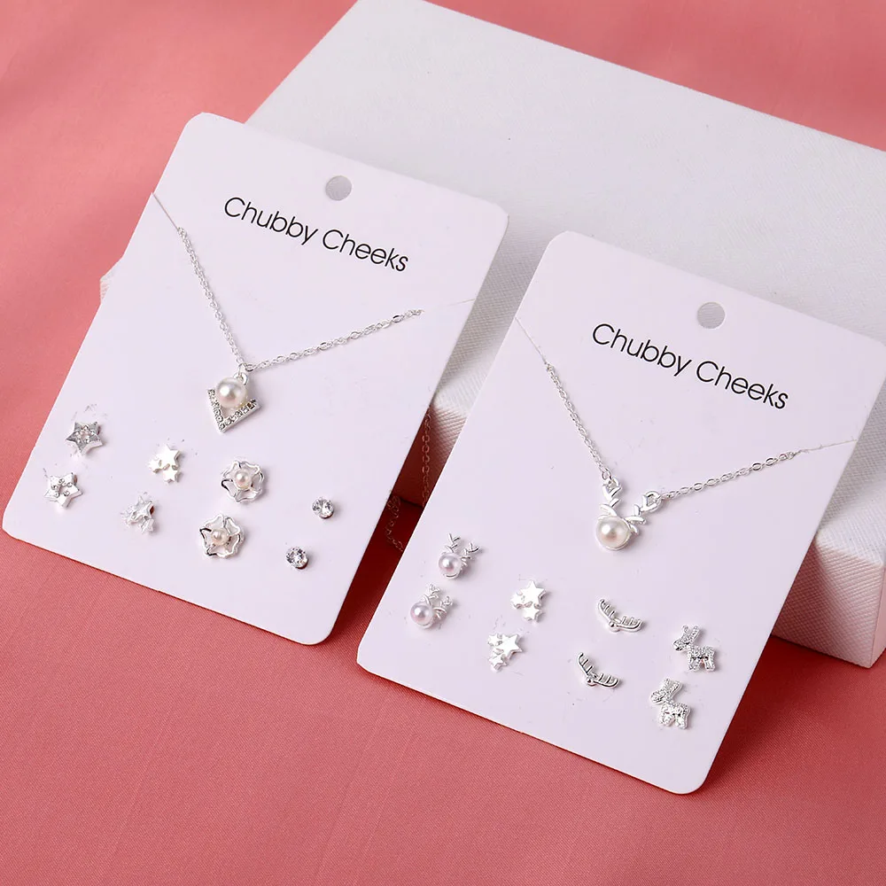 VKME Korean version necklace earrings set jewelry NE+EA women's earrings necklace new 2019 party gift - Image 2