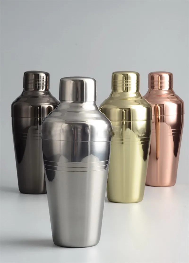 New 2016 cheap gold plated stainless steel large cocktail shaker silver