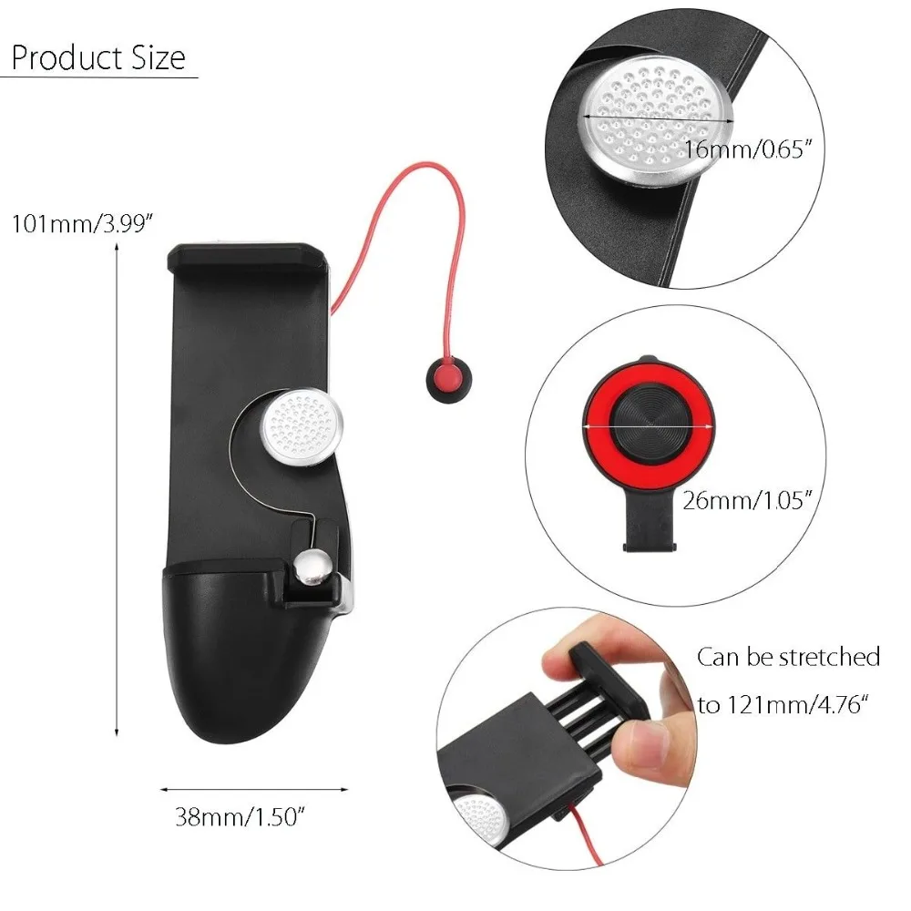 3in1 Android Mobile for PUBG Game Controller Joystick Shooter Legend Gamepad Trigger
