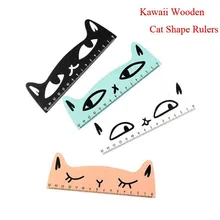 Kawaii Cat Форма правитель смешно канцелярские деревянные линейки офисные принадлежности Школьные Эсколар для детей школьные принадлежности