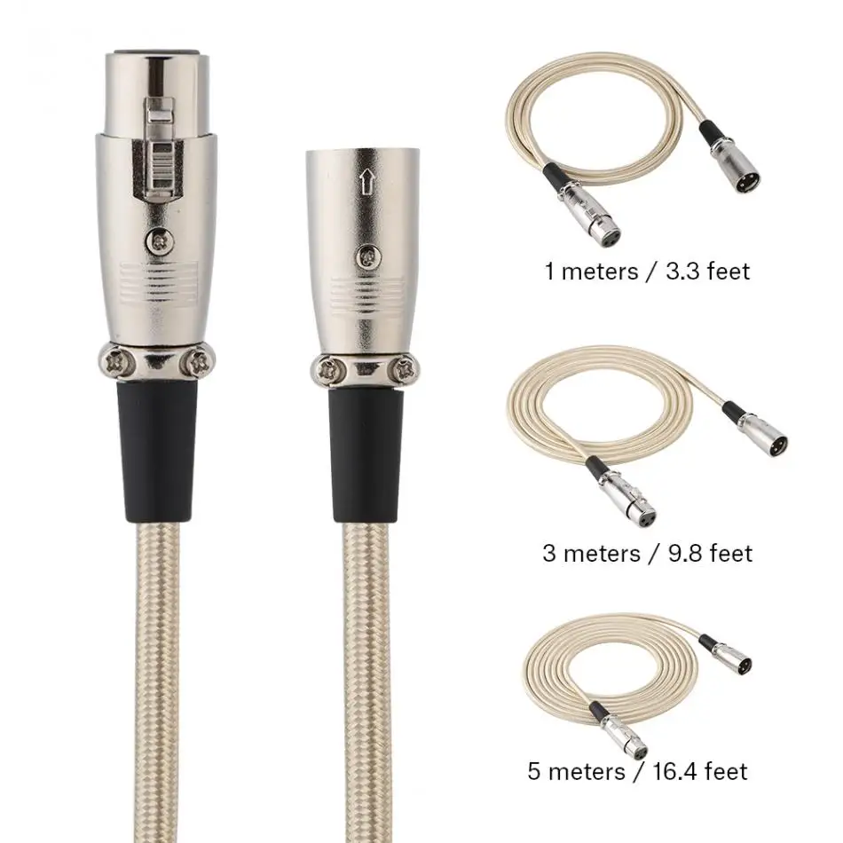 3 Pin XLR Male to XLR Female Microphone Mic Cable Audio Cord Wire xlr