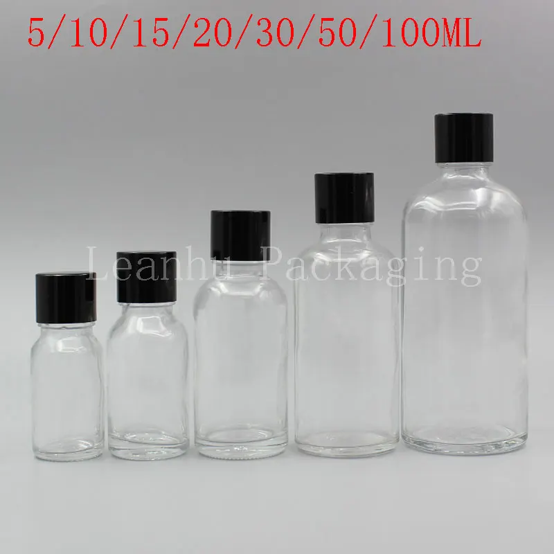 

5 / 10 / 15 / 20 / 30 / 50 / 100 ML Transparent Glass Bottle , Essential Oil / Lotion Sub-bottling , Empty Cosmetic Container
