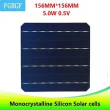 10Pcs 5W 156 * 156MM Photovoltaic Mono Solar Panel Cell 6x6 Grade A High Efficiency For DIY Monocrystalline Silicon Panel