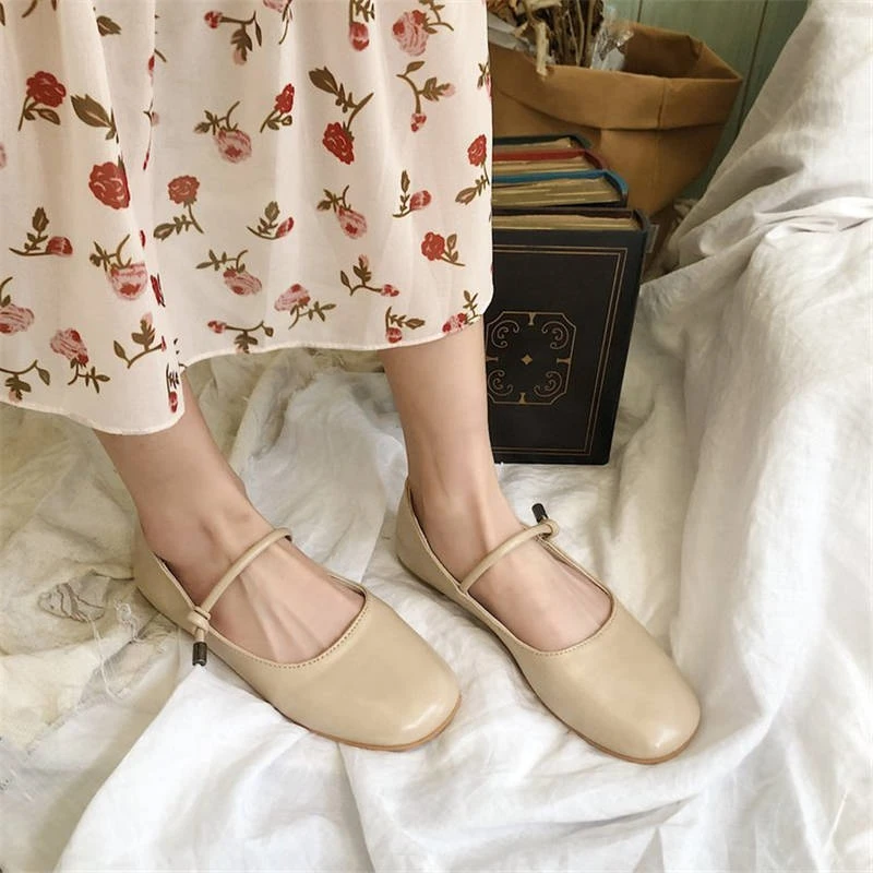 

Summer Women Shoes 2019 Fashion Women's Shallow Flats Square Toe 3 Color Flats Square Women Shoes Size 35 36 37 38 39