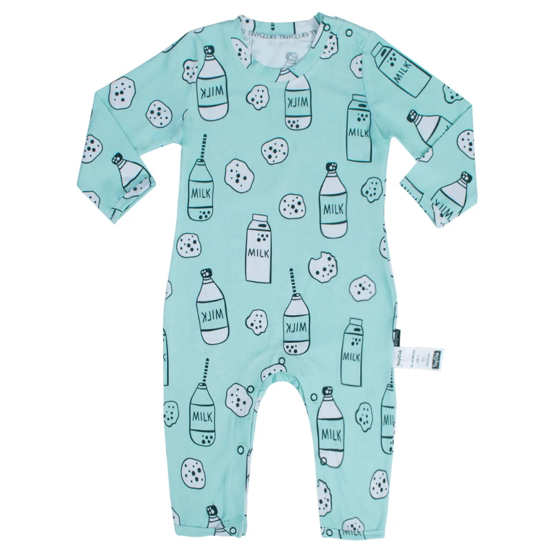 TinyPeople/Детские комбинезоны с бутылочками молока; хлопковый комбинезон для новорожденных мальчиков; Одежда для девочек; Одежда для младенцев; комбинезон с длинными рукавами
