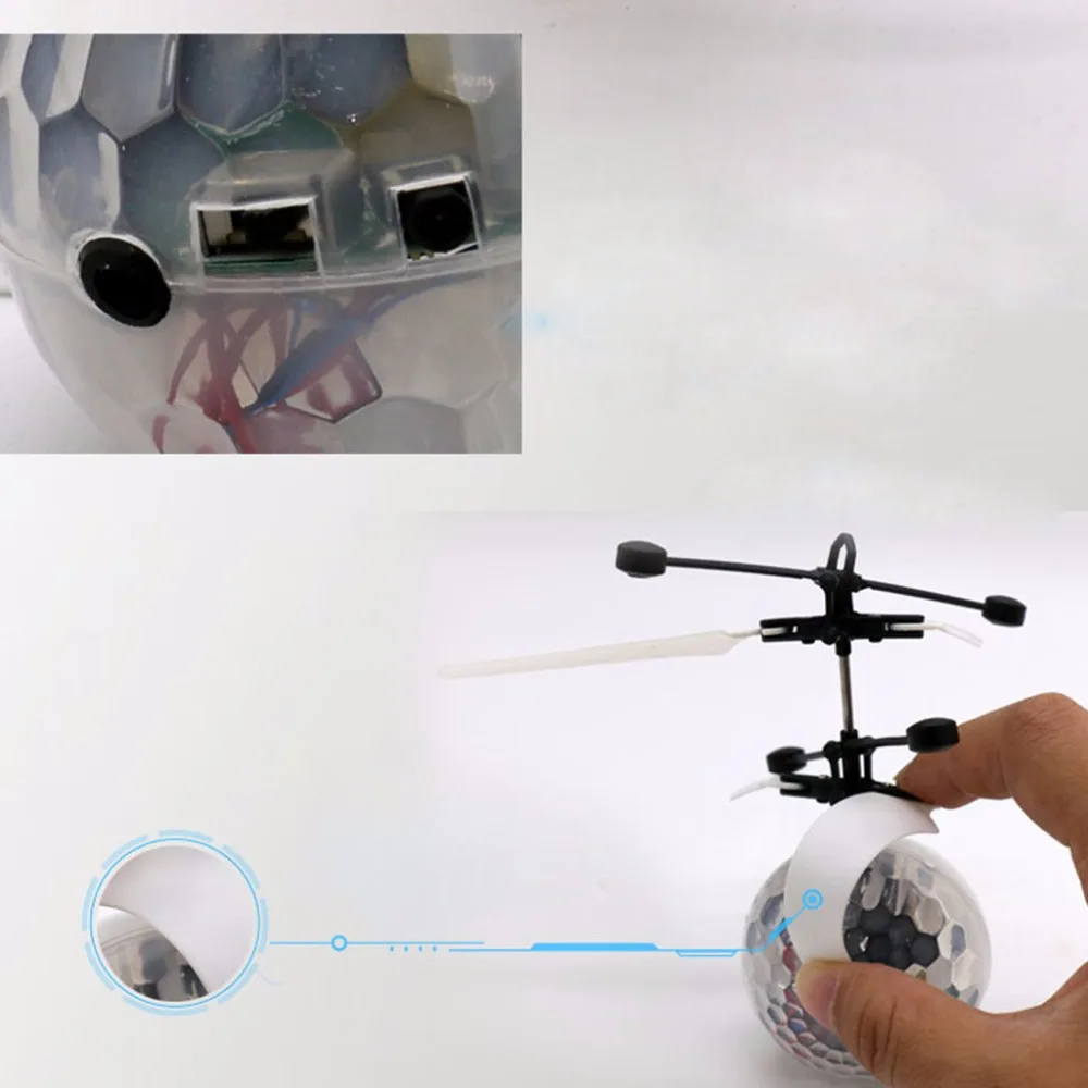 Летающий шар игрушки светодиодный Hover Float музыка авто-индукции дистанционного вертолета НЛО Подарок