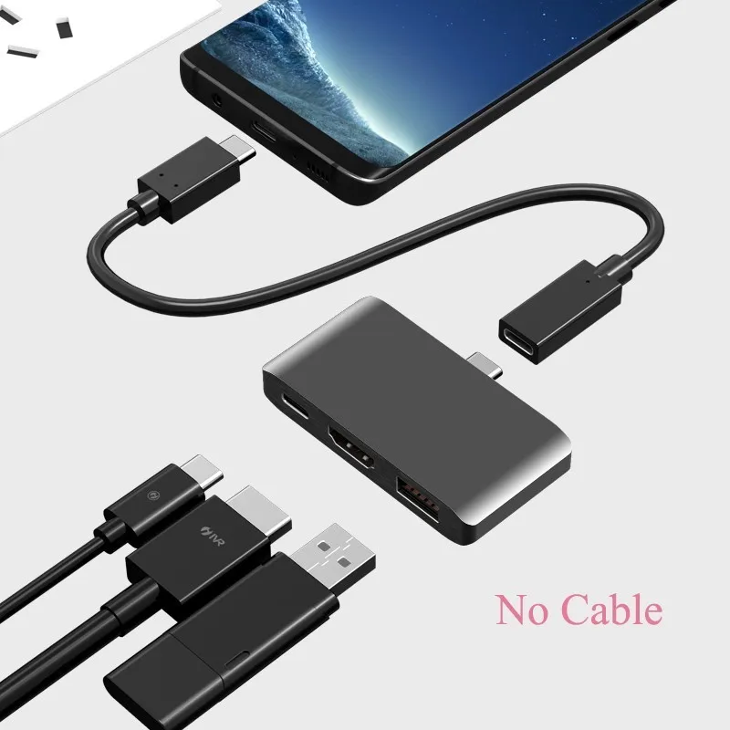 USB C концентратор к HDMI 4K станция dex для Samsung Galaxy S8 S9 Note 8 9 переключатель с PD USB 3,0 для нового Ipad MacBook Pro - Цвет: gray