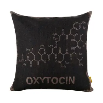 

LINKWELL 18x18" Shabby Chic Black Oxotocin Burlap Decorative Home Cushion Cover throw Pillowcase Back to School Chemical Student