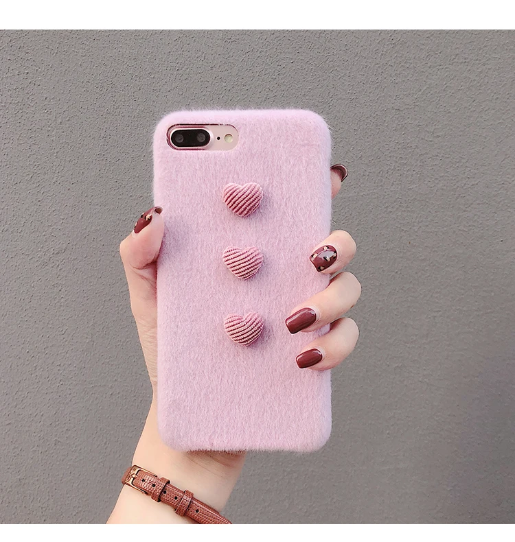 Новый 3D простой милый теплый плюшевый чехол для iPhone 7 plus и цветная пленка из