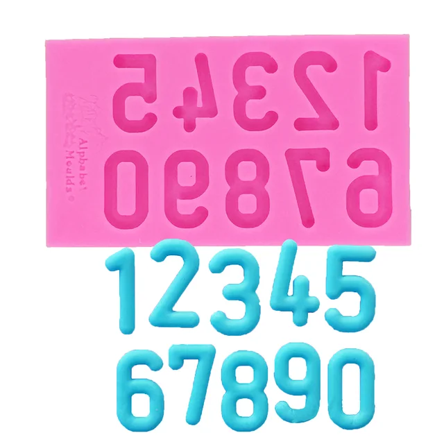 0-9 Számok 3D-S Szilikon Penész Edények Étkező Konyhával, Étkezővel És Bár Nem Tapadó Torta Díszítő Fondant T1190