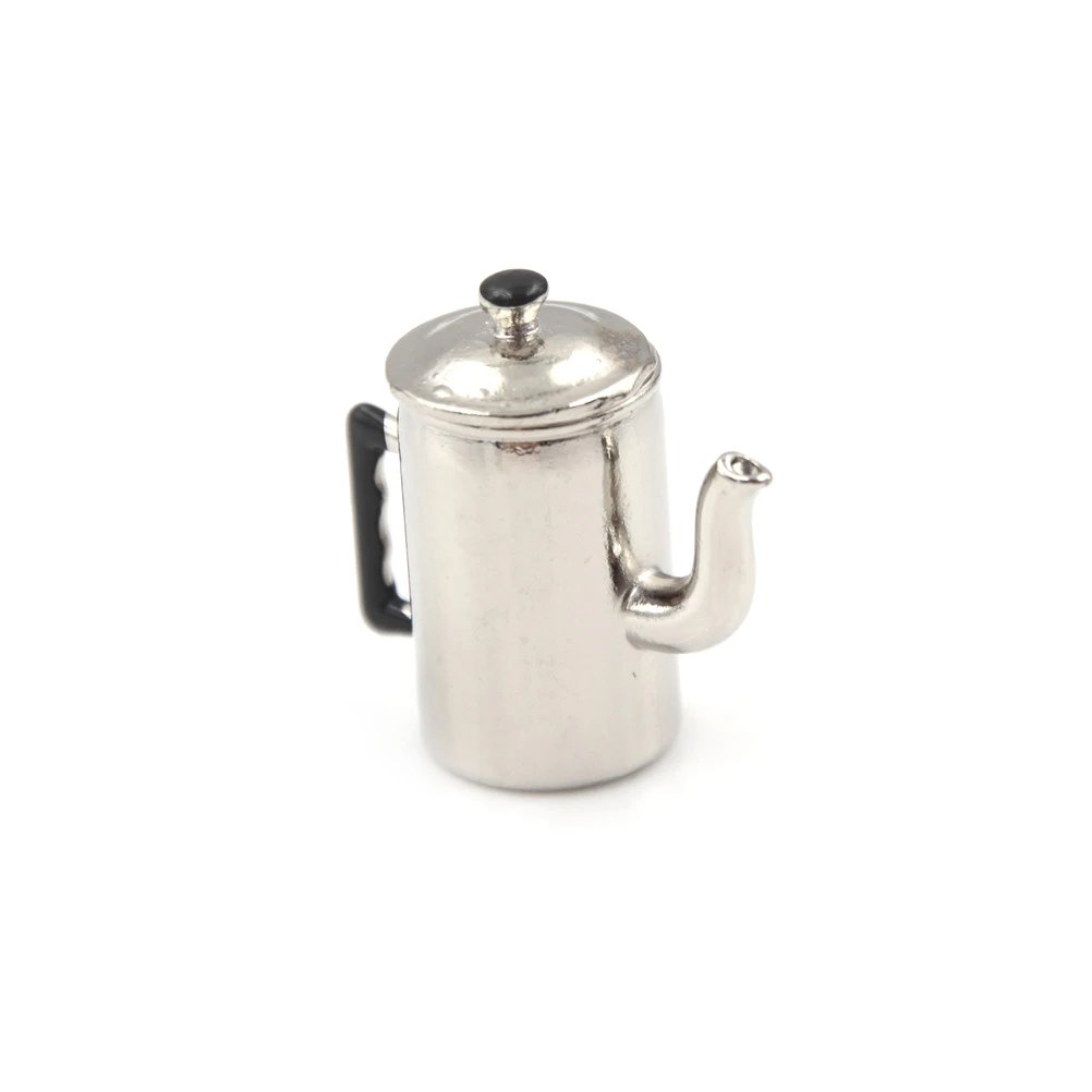 Dollhouse Miniatures Mini Metal Water Kettle Simulation Crafts Mini Canteen Play Furniture Kitchen Toys for 1:12 Accessories