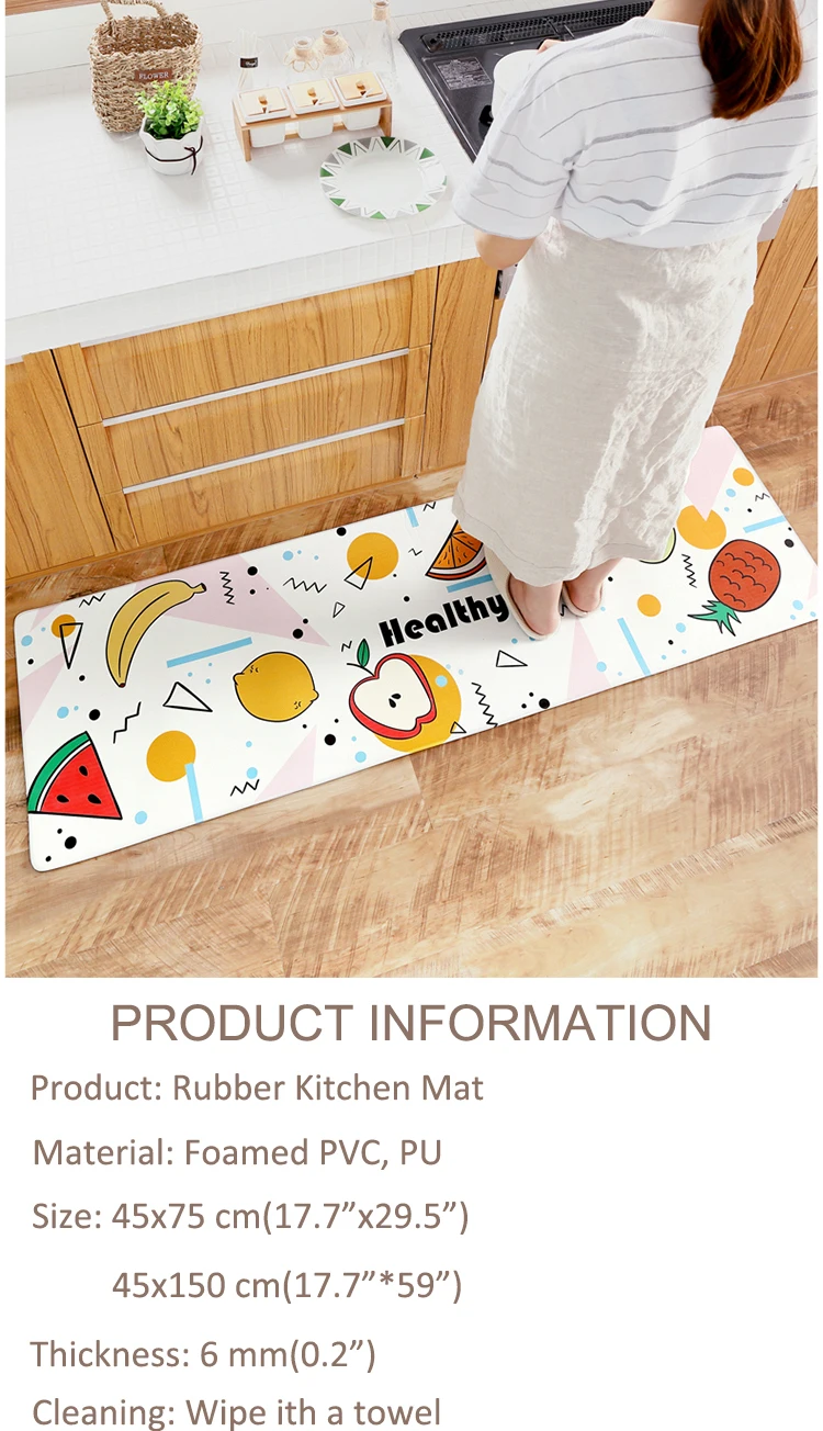 Kitchen Mat Waterproof/Oil-Proof/ Pvc Leather/Anti-Fatigue Kitchen Carpet/Non-Slip/Wear-Resistant