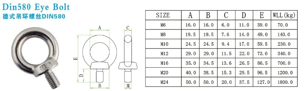 DIN580 EYE BOLT