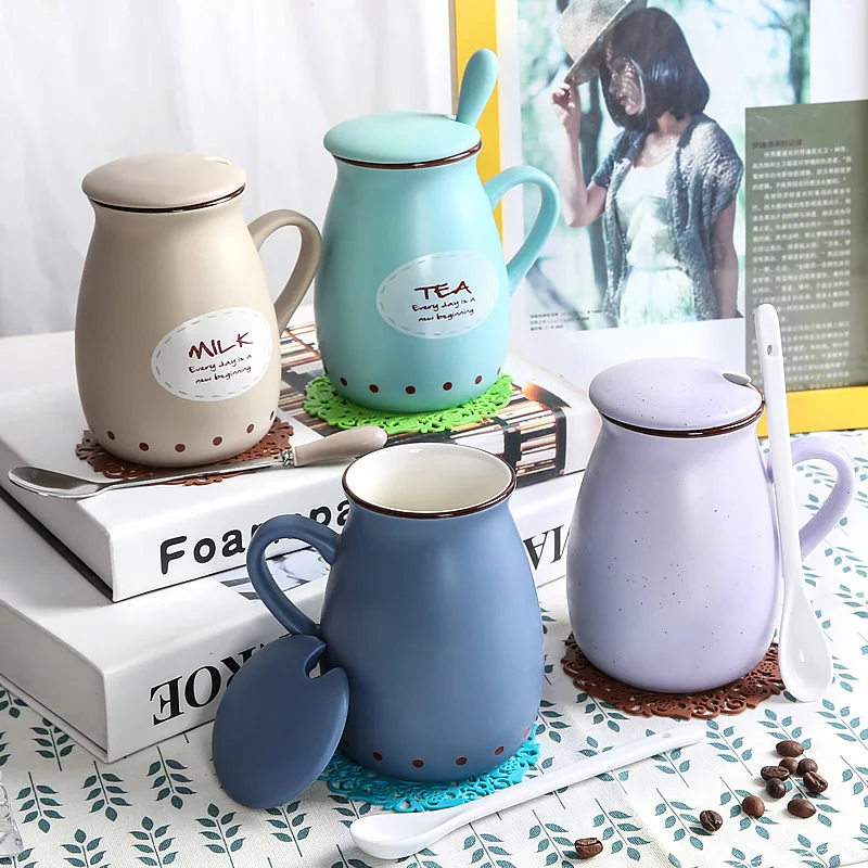 

500 Ml Automatic Electric Coffee Water bottles and kettles Smart Mixing Ceramic Water bottles and kettles with Cover A Spoon