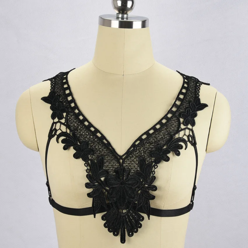 Exotic Apparel black women lace Harness cage bra Gothic Harajuku sexy