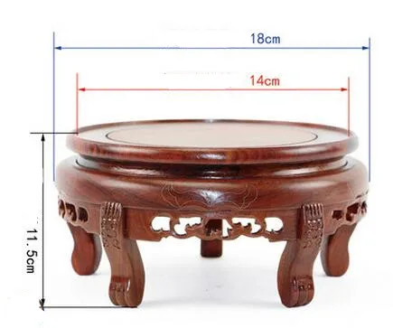 Каменные орнаменты основа дерево ремесла Рамка круглый камень бонсай цветок ваза из красного дерева чайник база - Цвет: 19
