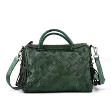 Натуральная кожа, вязаные сумки, коровья кожа, высокое качество, женские плетеные сумки на плечо, повседневные сумки, большая вместительность, сумки через плечо