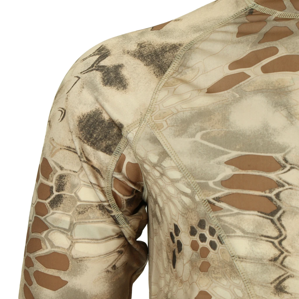 Men Camouflage Long Sleeve Quick Dry Breathable T Shirt for Outdoor Hunting Fishing Sportswear 