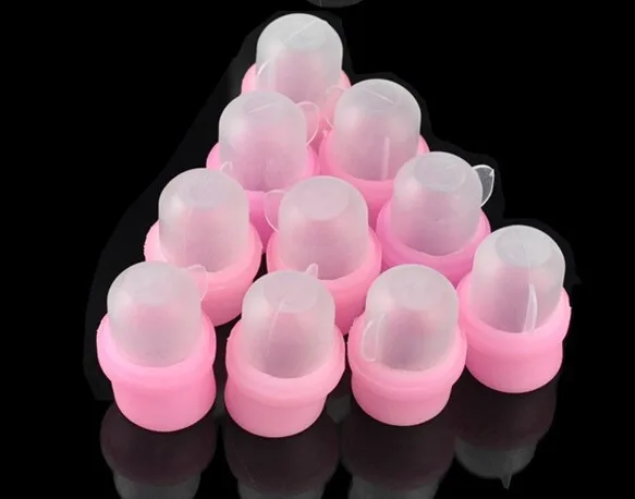 10 шт. Надеваемые ванночки для ногтей для удаления лака акриловый инструмент розовый УФ-гель очиститель для ногтей