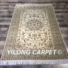 Yilong 4'x6' ручной работы зеленого цвета изысканный домашний текстиль ковер современный ковёр из шелка и шерсти(WY2066S4x6