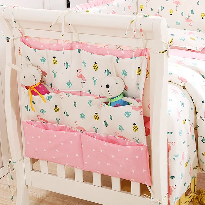6050cm Baby Bed Bumpers Bedside Storage Hanging Bag Multifunctional Cot Pocket Diaper bag (5) - 