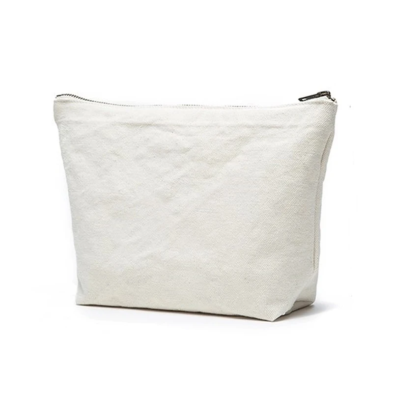 

OIVEFEET,TCC002 100pcs Custom Plain Nature Cotton Canvas Cosmetic Bag,Cotton Makeup Silver Zipper Pouch,Custom Size Logo Accept