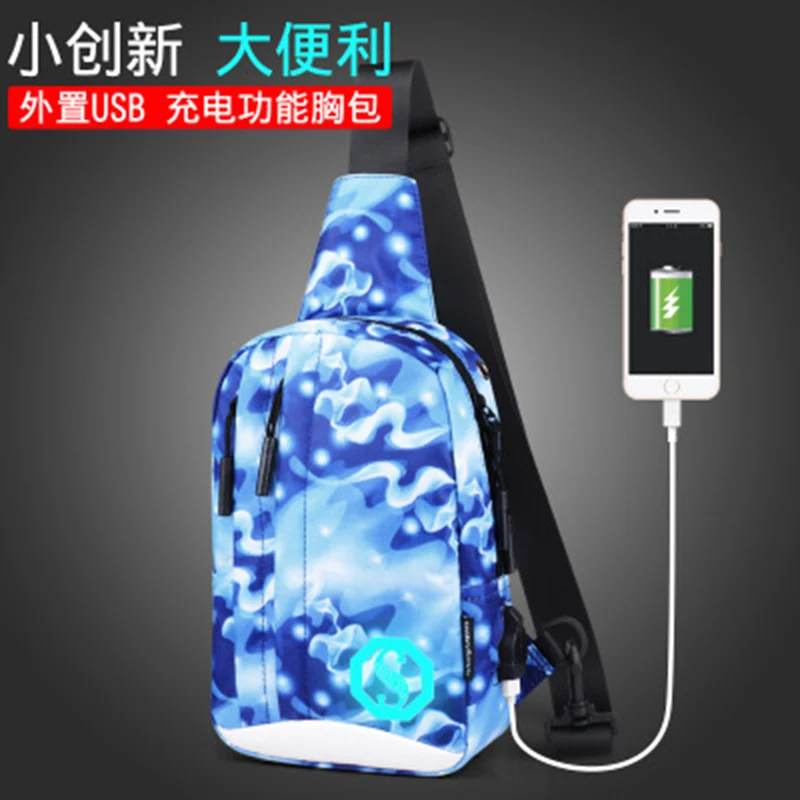 Men Women Backpack USB Charging Oxford Chest Bag Anti Theft Teenager Headphone Hole Night Reflection Design Shoulder Bag BP0221 (21)