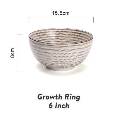 Китайская керамическая миска для торта и тарелки, фарфоровый кондитерский поднос высшего качества для фруктов, высококачественная керамическая посуда для ужина - Цвет: growth ring 6 inch