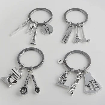 

SG Newest Fashion 10 Pcs/lot 4 Style Job Occupation Women&Men Keychain Dentist Chef Biochemist Engineer Keyring Key Chains