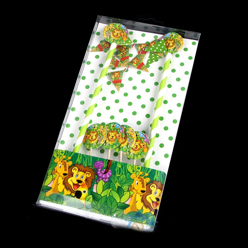 Jungle Animal Lion King Birthday Cake Topper Flags Choose Baby