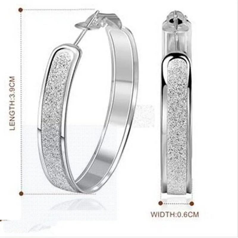 

925 Silver Ear Ring Round Earrings Jewelry Fashion Temperament Female Personality Exaggerated Simplicity Eh089