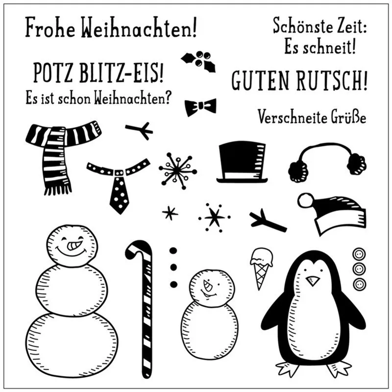 

German Penguins snowman Exquisite transparent silicone rubber stamps/handmade Christmas album for children decorative production