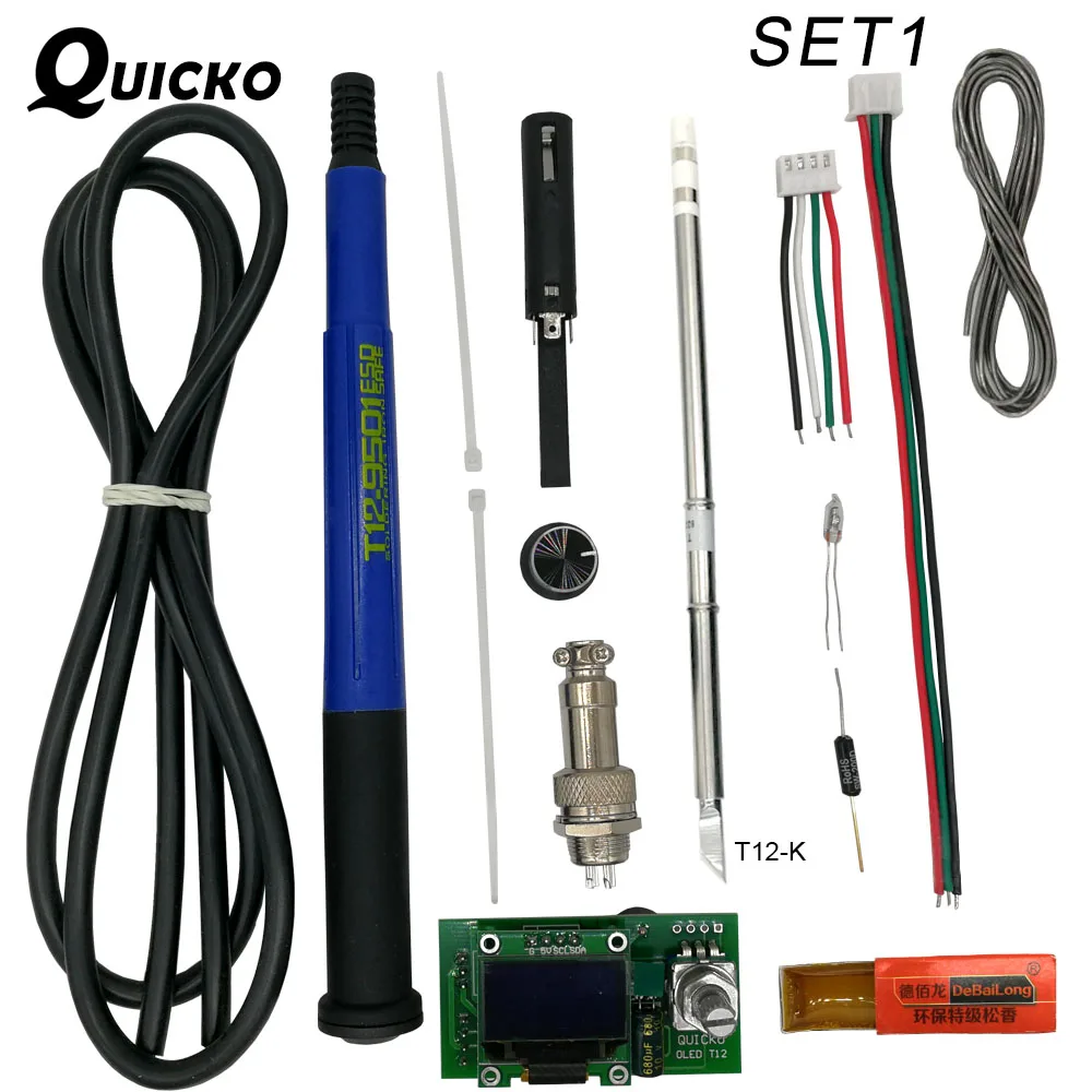 QUICKO регулировка температуры T12 STC OLED контроллер цифровой паяльник станция сварки дисплей панель применяется к HAKKO T12 советы