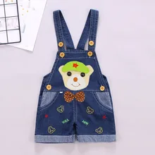 Ienens летнее, для малыша штаны для мальчиков детский джинсовый комбинезон с открытой спиной модные детские джинсовые шорты Одежда для маленьких мальчиков От 1 до 3 лет