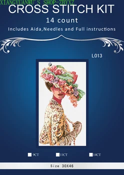

Counted Cross Stitch 14CT DMC Cross Stitch Set DIY Chinese Cross-stitch Kit Embroidery Needlework Flower lady DIM 03823