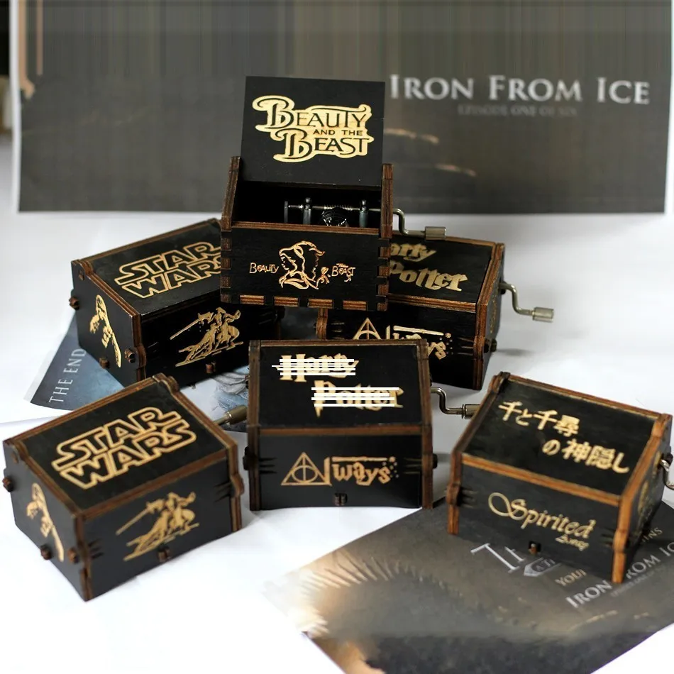 

Wholesale Hand Cranked Wood Music Box Let It Go Castle In The Sky Star Wars Musics A Christmas Gift A Birthday