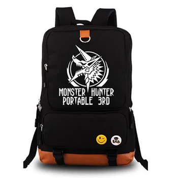 

New Anime Monster Hunter School Backpack Bookbag Unisex Travel Shoulder Laptop Bags Teenager Schoolbag