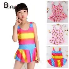 Цельный купальник для девочек; костюм с юбкой; детский купальник с цветочным принтом; детское пляжное платье принцессы; купальные костюмы; популярная весенняя одежда