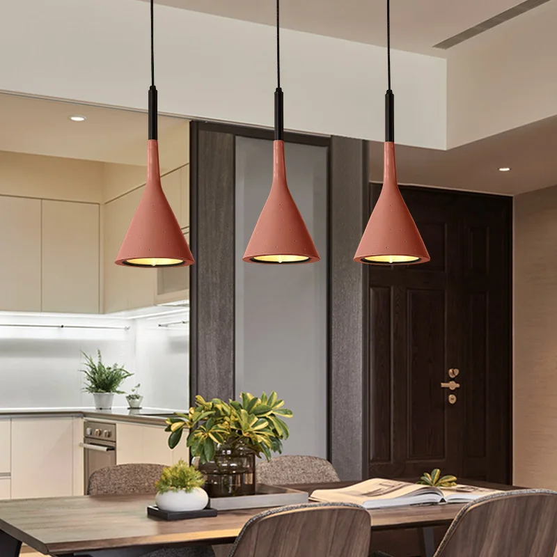 

BOKT Hanging Light Modern LED Pendant lamp Resin Home Industrial Lamp Conical Kitchen Island Suspension Lamps